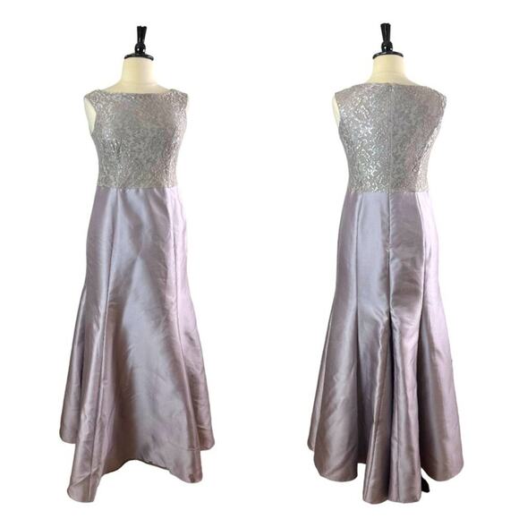 Ignite Evenings Ballgown Sequin Lace Satin Sleeveless Floor Length Women Size 16 - Picture 13 of 13